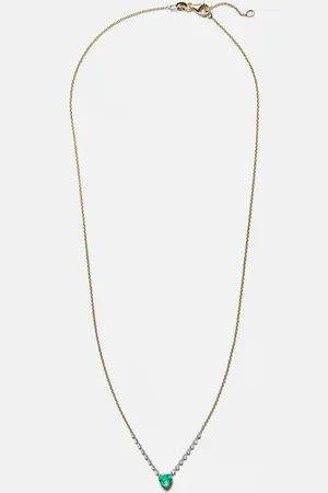 Roxanne First Collana Heart in 18kt con diamanti e smeraldo