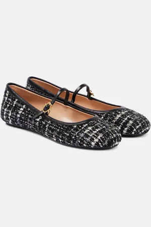Gianvito Rossi Ballerine Mary Jane Mary Ribbon 05 in bouclé