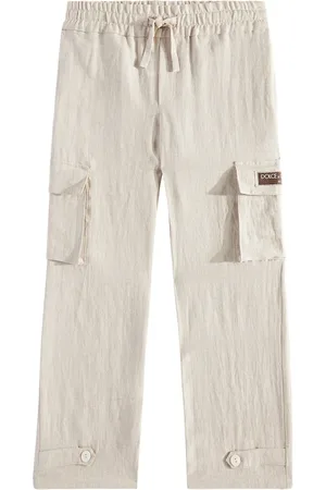Dolce & Gabbana Pantaloni cargo in lino con logo