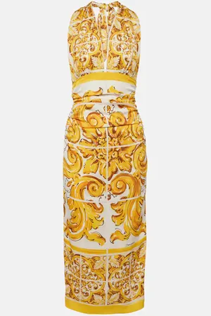 Dolce & Gabbana Abito midi Majolica in misto seta