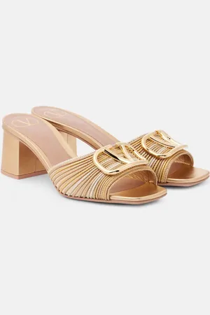 VALENTINO GARAVANI Sandali VLogo Signature in pelle metallizzata