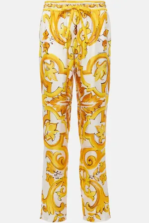 Dolce & Gabbana Pantaloni Majolica in seta