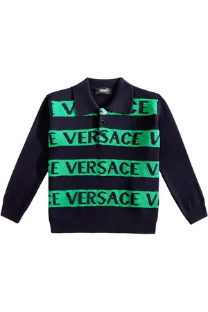 VERSACE Polo in lana con logo