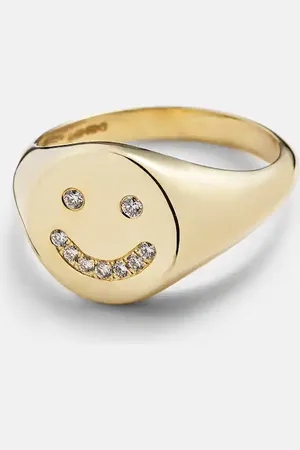 Roxanne First Anello Smiley in 14kt con diamanti