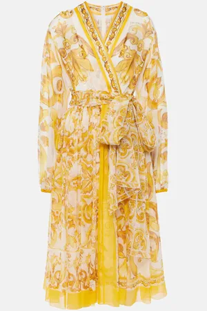 Dolce & Gabbana Abito midi Majolica in chiffon di seta
