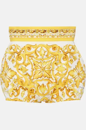 Dolce & Gabbana Shorts Majolica in cotone a vita alta