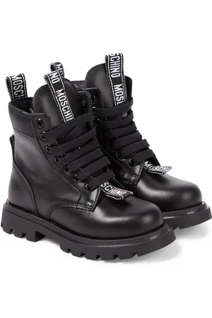 Moschino Anfibi in pelle con logo
