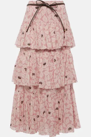 ZIMMERMANN Gonna midi Ottie con stampa floreale