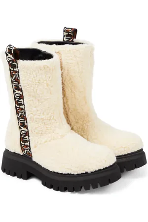 Moschino Stivali in teddy con logo