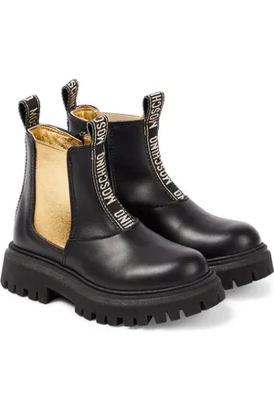 Moschino Stivaletti Chelsea in pelle con logo