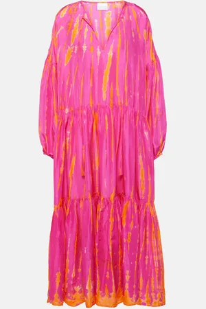 ANNA KOSTUROVA Abito midi Amelia in seta tie-dye