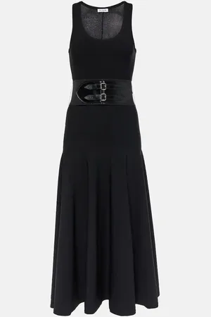 Alaïa Alaïa Abito midi con pelle