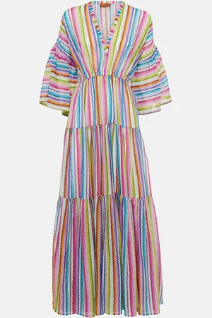 Missoni Abito lungo in cotone e seta a zig-zag