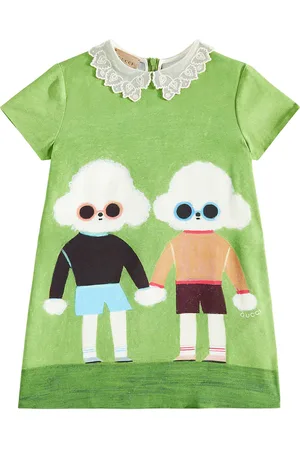 Gucci Abito Twins in cady con stampa