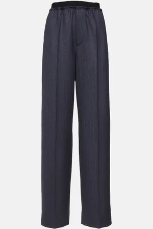 Bottega Veneta Pantaloni regular a vita alta in lana