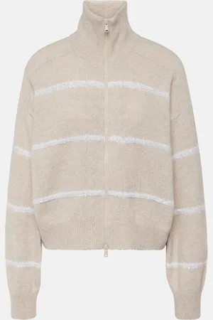 Brunello Cucinelli Pullover in misto cashmere con zip