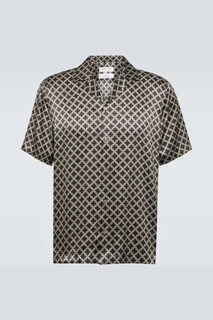 Frescobol Carioca Camicia bowling Roberto in seta con stampa