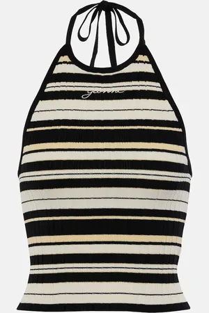 Ganni Top a righe in maglia a coste