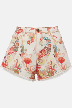 Etro Shorts di jeans con stampa paisley