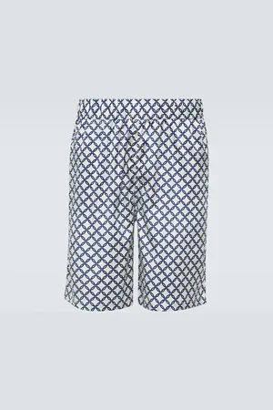 Frescobol Carioca Shorts Palma in misto seta con stampa