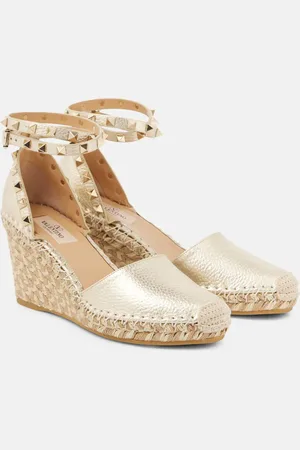 VALENTINO GARAVANI Espadrillas Rockstud in pelle con zeppa