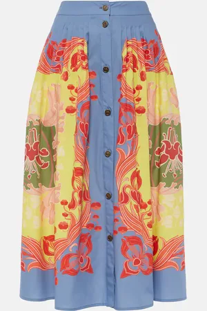 Etro Gonna midi in popeline di cotone