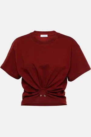 Paco rabanne Top cropped in jersey di cotone