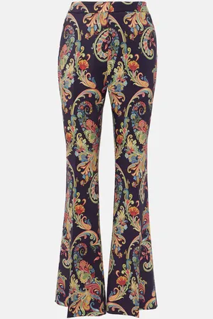 Etro Pantaloni flared a vita alta con stampa
