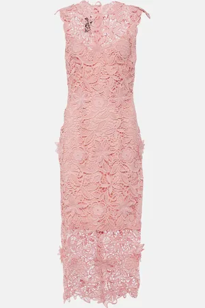 MONIQUE LHUILLIER Abito midi in pizzo guipure