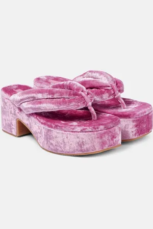 DRIES VAN NOTEN Sandali infradito in velluto con plateau