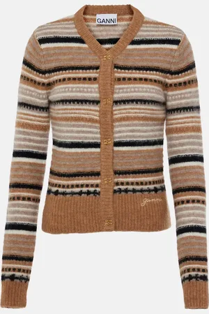 Ganni Cardigan in misto alpaca a righe