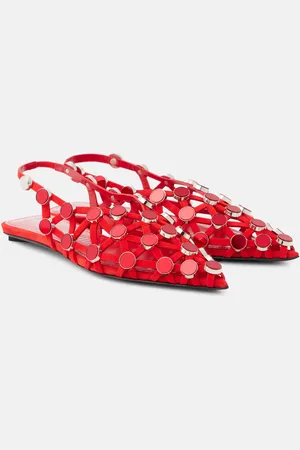 The Attico Ballerine slingback Grid in pelle con borchie