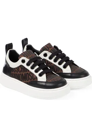 Moschino Sneakers con pelle e logo