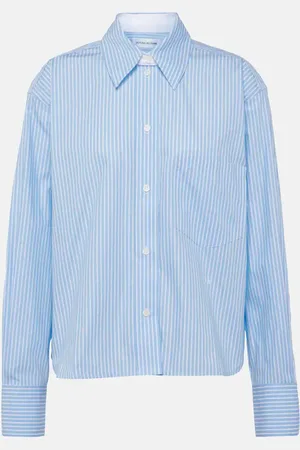 Victoria Beckham Camicia cropped in cotone a righe