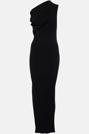 Rick Owens Abito lungo monospalla in jersey