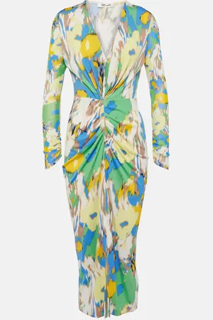 Diane von Furstenberg Abito midi Hades in jersey con ruches