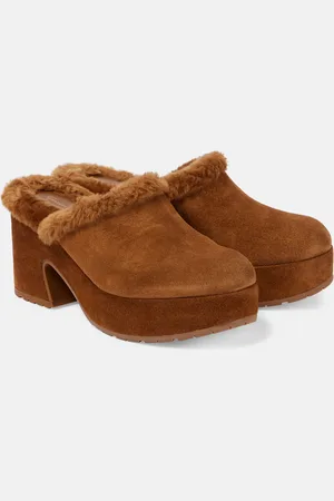 Gianvito Rossi Mules Lyss 55 in suede con plateau