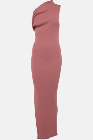 Rick Owens Abito lungo monospalla in jersey