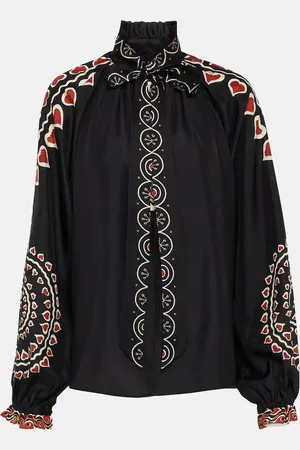La DoubleJ Blusa Cerere in seta con stampa