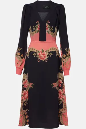 Etro Abito midi con stampa floreale