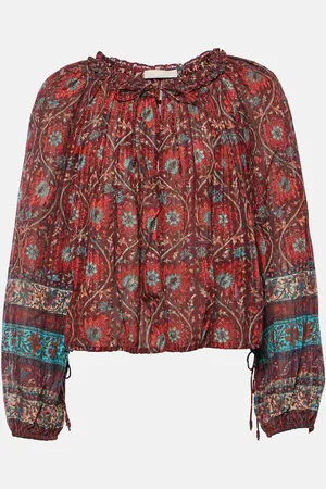 ULLA JOHNSON Blusa Silva in misto cotone con stampa