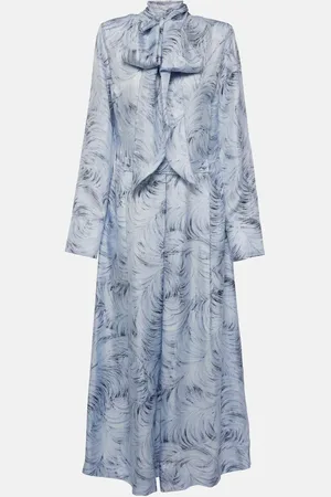 Stella McCartney Abito lungo in seta con stampa