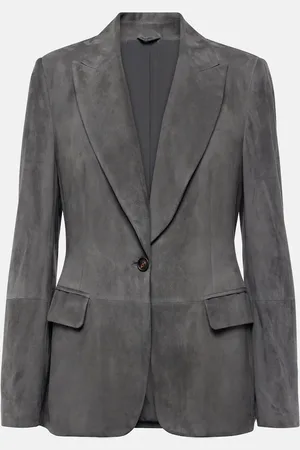 Brunello Cucinelli Blazer monopetto in suede
