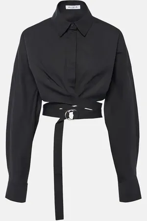Alaïa Alaïa Camicia cropped in popeline di cotone