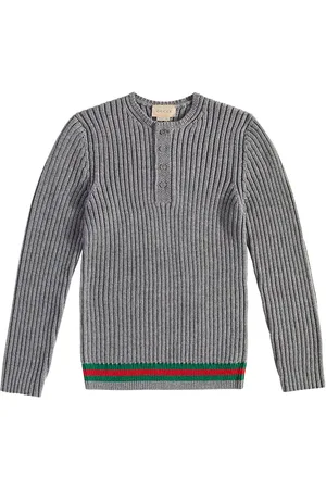 Gucci Pullover Web Stripe in lana a coste