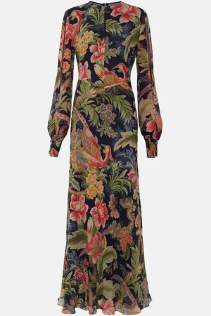 Etro Abito lungo in chiffon di seta con stampa