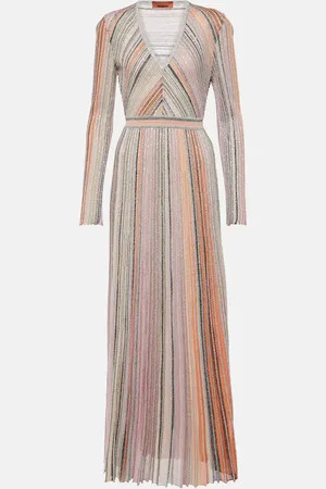 Missoni Abito lungo in lamé a righe