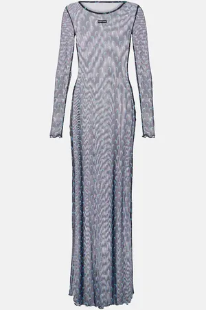 Marine Serre Abito lungo All Over Moon in mesh