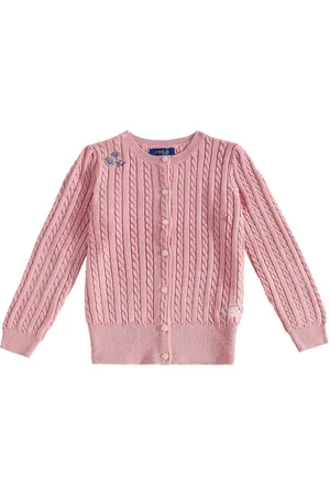 Ralph Lauren Cardigan in cotone a trecce con ricamo