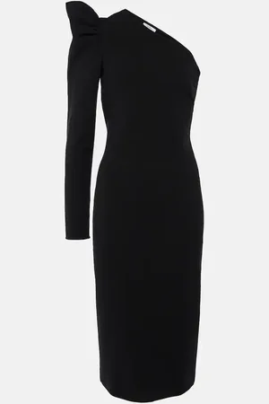 Max Mara Abito midi monospalla con volant